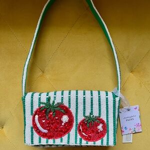 Beaded Tomato Design Handbag